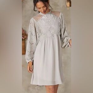 Sundance Rosier Dress in sterling size petite large long sleeve mini